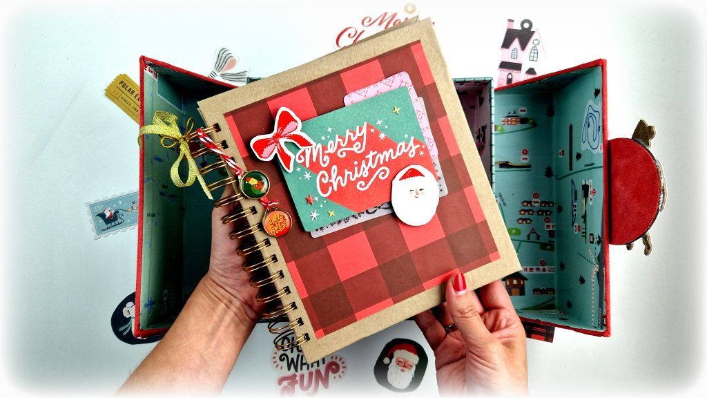 como hacer un album de scrapbooking con caja de cartón
