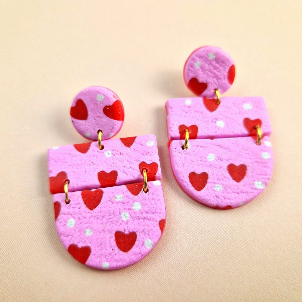 Pendientes San Valentín arcilla polimérica 