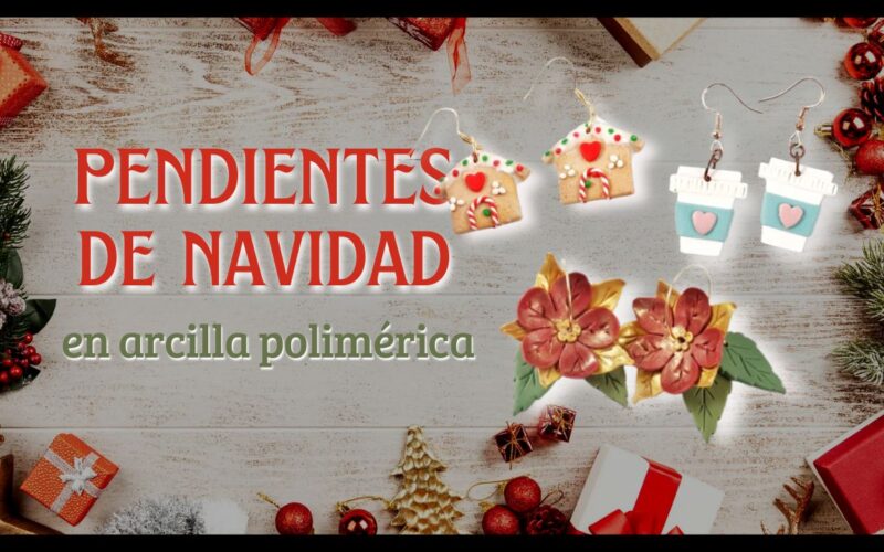 En este tutorial en vídeo te enseño a hacer tres modelos diferentes de pendientes de Navidad en arcilla polimérica.