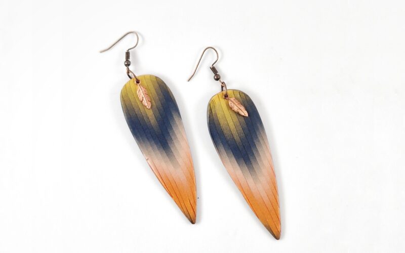 pendientes plumas degradadas arcilla polimérica