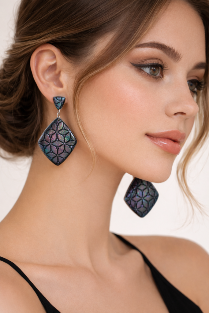 pendientes arcilla polimérica y polvos Chameleon