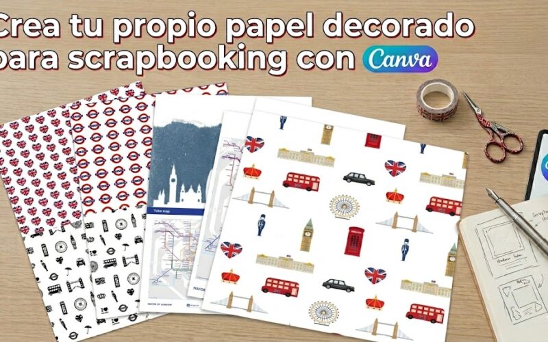 cómo crear tu propio papel decorado para scrapbooking con Canva